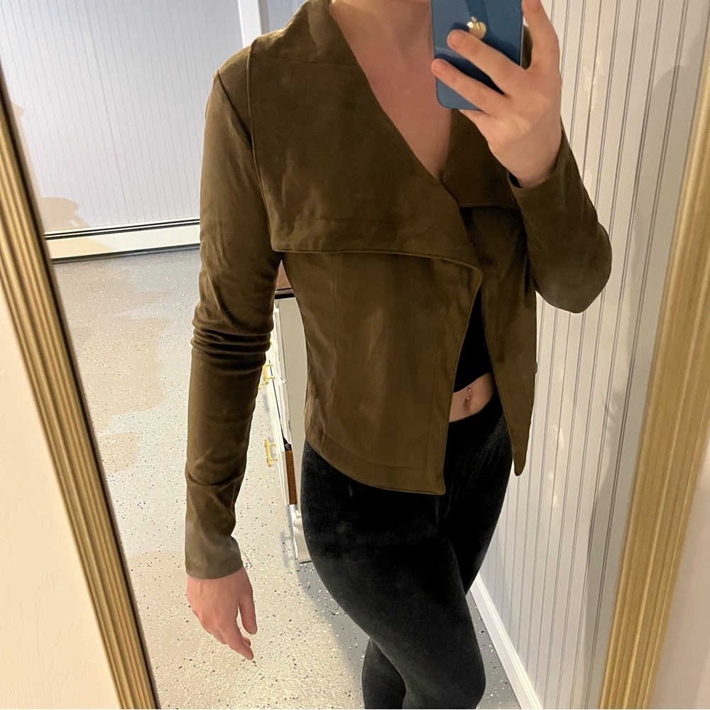 NWT Olive Suede Crop Jacket Size Medium